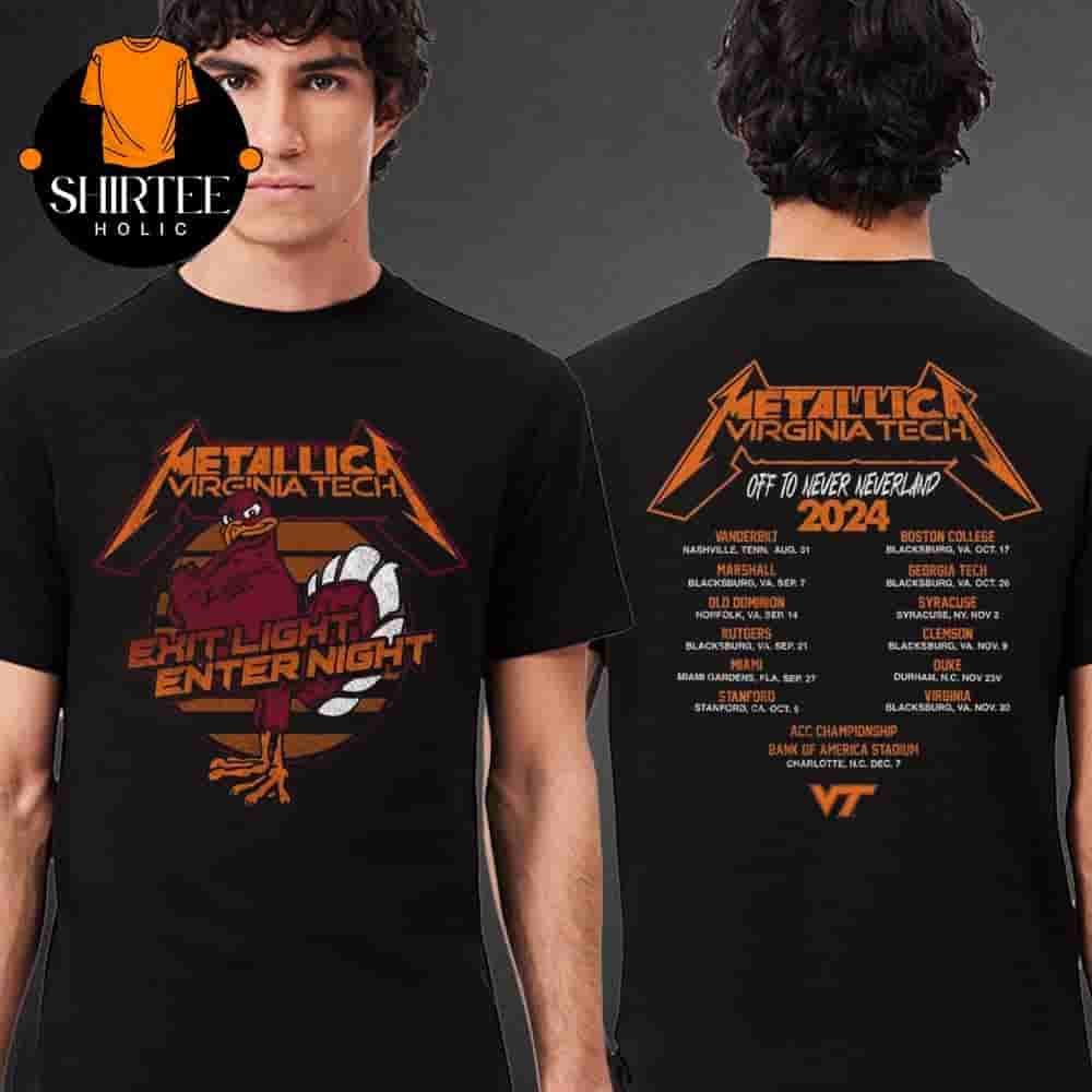 Metallica M72 North American Tour 2024 Off To Never Neverland Black Virginia Tech Hokies Retro Two Sides Classic T-Shirt Metallica M72 North American Tour 2024 Off To Never Neverland Black Virginia Tech Hokies Retro Two Sides Classic T-Shirt
