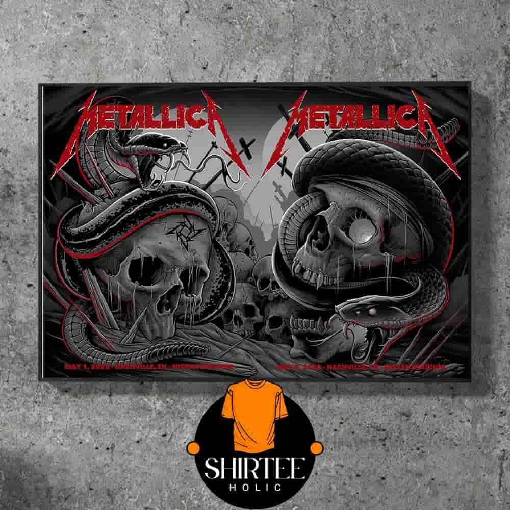 Metallica M72 North American Tour 2025 Combined Event Pop Up Poster 2 Nights At Nissan Stadium Nashville TN On May 1st And 3rd 2025 Wall Decor Poster Canvas Metallica M72 North American Tour 2025 Combined Event Pop Up Poster 2 Nights At Nissan Stadium Nashville TN On May 1st And 3rd 2025 Wall Decor Poster Canvas