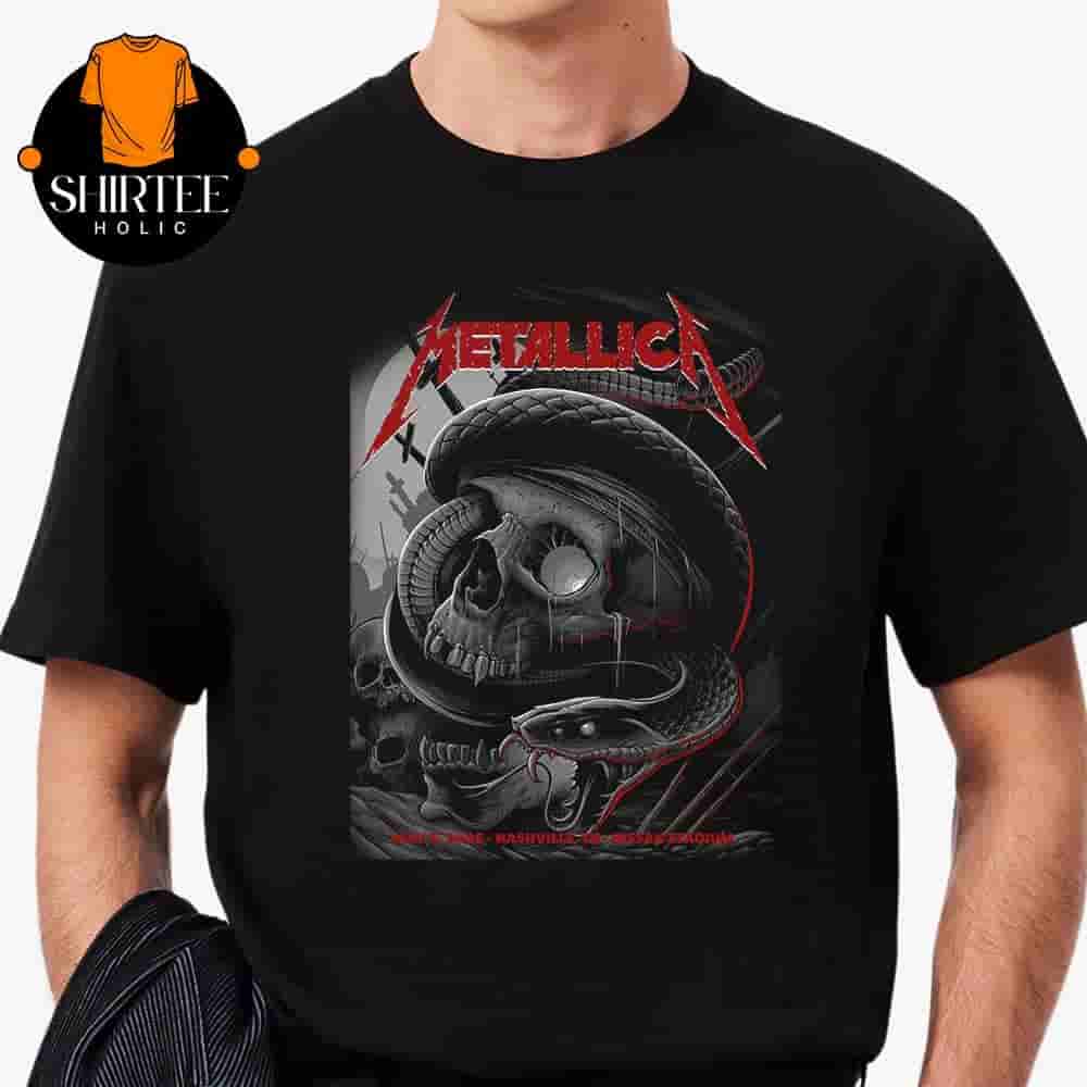 Metallica M72 North American Tour 2025 Event Pop Up Poster Night 2 At Nissan Stadium Nashville TN On May 3rd 2025 Classic T-Shirt Metallica M72 North American Tour 2025 Event Pop Up Poster Night 2 At Nissan Stadium Nashville TN On May 3rd 2025 Classic T-Shirt