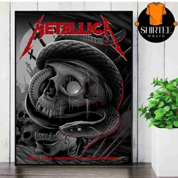 Metallica M72 North American Tour 2025 Event Pop Up Poster Night 2 At Nissan Stadium Nashville TN On May 3rd 2025 Wall Decor Poster Canvas