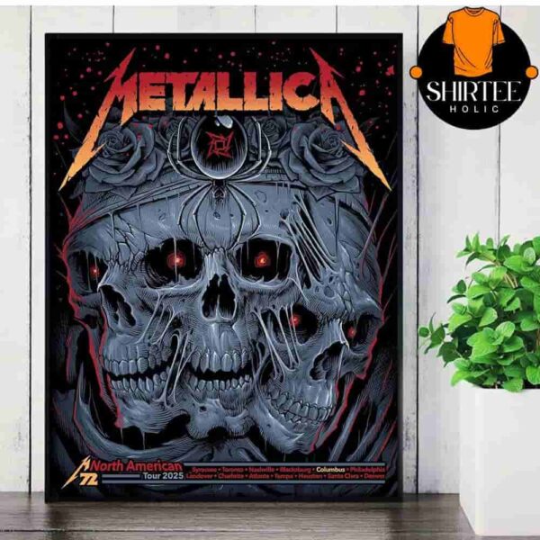 Metallica M72 North American Tour 2025 Event Poster M72 Sonic Temple Festival Pop Up Store At Colombus On May 9th 2025 Wall Decor Poster Canvas