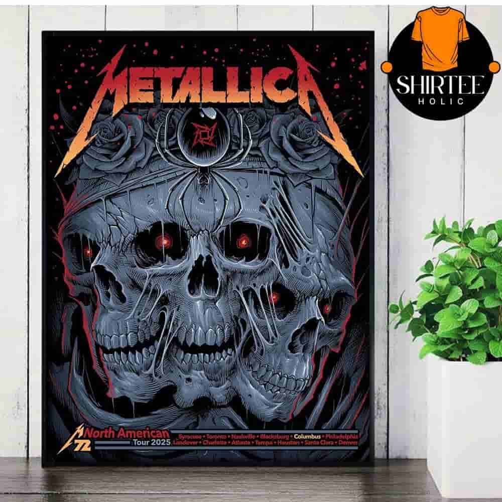 Metallica M72 North American Tour 2025 Event Poster M72 Sonic Temple Festival Pop Up Store At Colombus On May 9th 2025 Wall Decor Poster Canvas Metallica M72 North American Tour 2025 Event Poster M72 Sonic Temple Festival Pop Up Store At Colombus On May 9th 2025 Wall Decor Poster Canvas