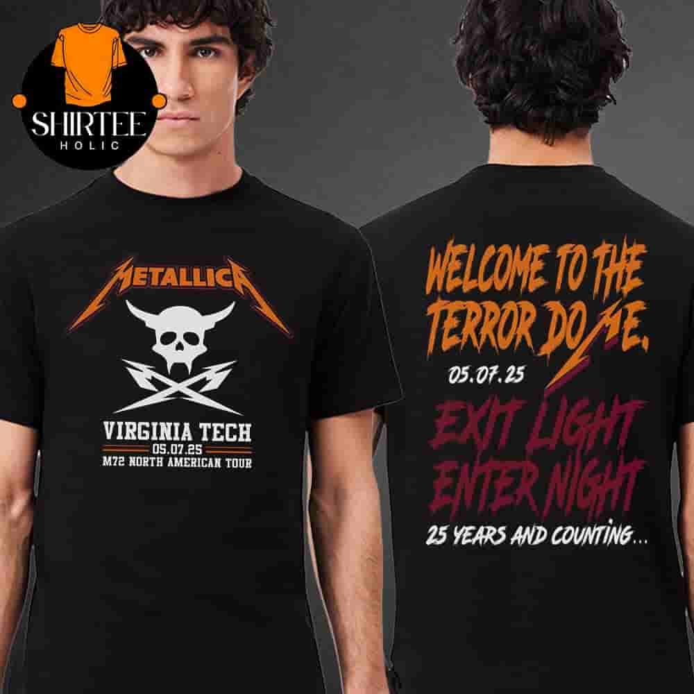 Metallica M72 North American Tour 2025 Merch Pop Up Virgina Tech Exit Light Enter Night Two Sides Classic T-Shirt Metallica M72 North American Tour 2025 Merch Pop Up Virgina Tech Exit Light Enter Night Two Sides Classic T-Shirt