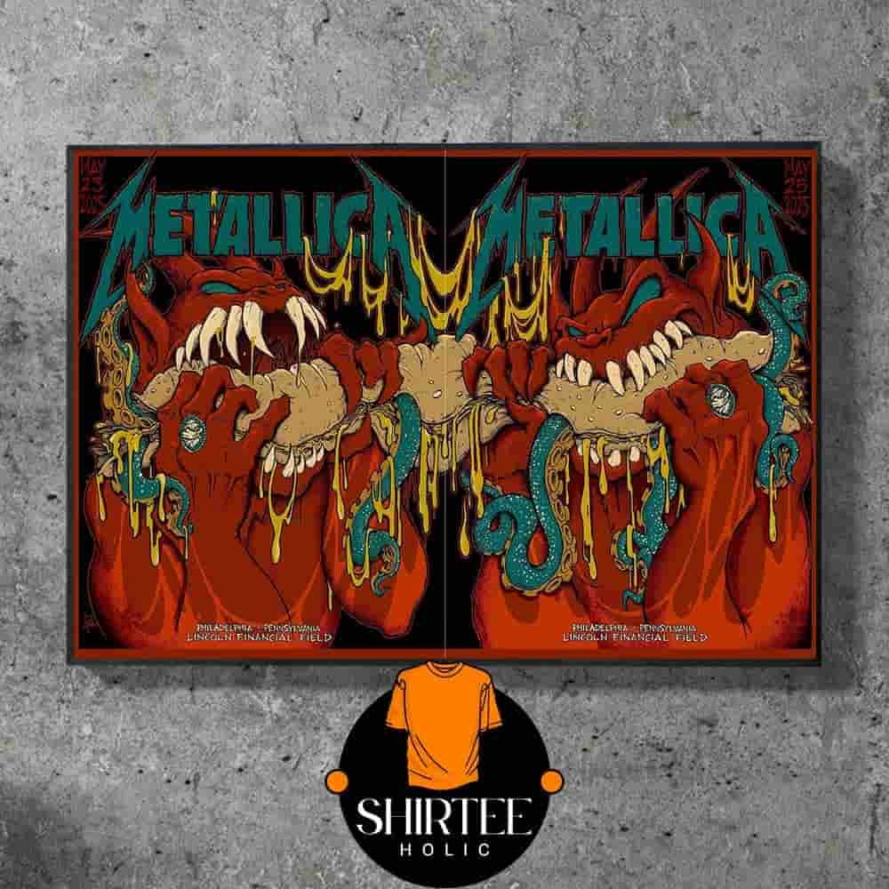 Metallica M72 Philly North American Tour 2025 Combined Poster 2 Nights At Lincoln Financial Field Philadelphia PA On May 23rd And 25th 2025 Wall Decor Poster Canvas Metallica M72 Philly North American Tour 2025 Combined Poster 2 Nights At Lincoln Financial Field Philadelphia PA On May 23rd And 25th 2025 Wall Decor Poster Canvas