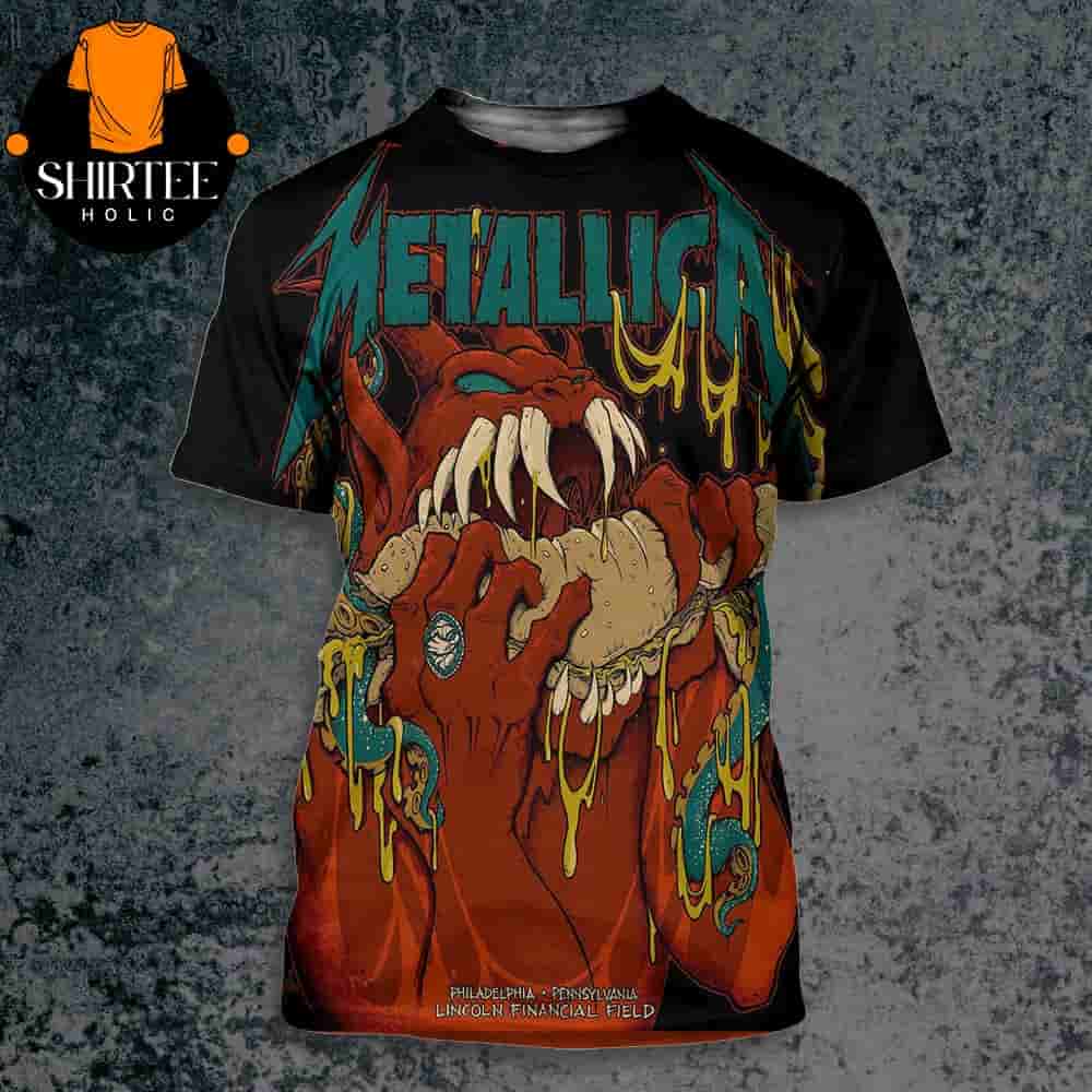Metallica M72 Philly North American Tour 2025 Event Pop Up Poster At Lincoln Financial Field Philadelphia PA On May 23rd 2025 All Over Print Shirt Metallica M72 Philly North American Tour 2025 Event Pop Up Poster At Lincoln Financial Field Philadelphia PA On May 23rd 2025 All Over Print Shirt