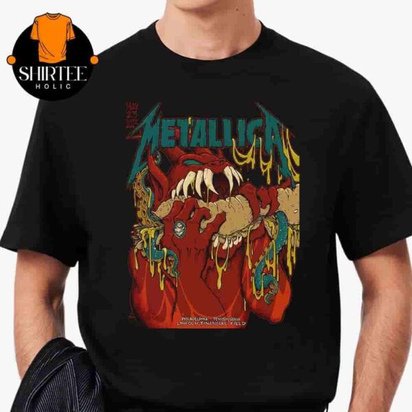 Metallica M72 Philly North American Tour 2025 Event Pop Up Poster At Lincoln Financial Field Philadelphia PA On May 23rd 2025 Classic T-Shirt