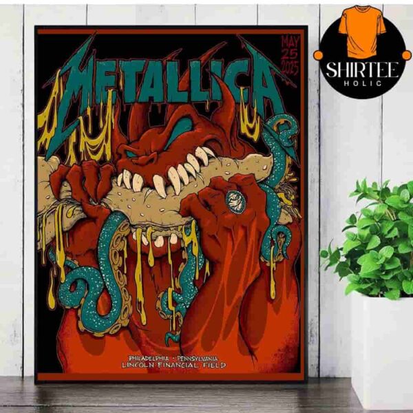 Metallica M72 Philly North American Tour 2025 Night 2 Event Pop Up Poster At Lincoln Financial Field Philadelphia PA On May 25rd 2025 Wall Decor Poster Canvas