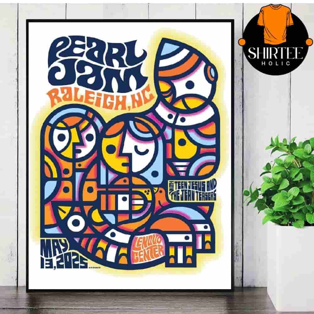 Pearl Jam Dark Matter World Tour 2025 Event Poster At Lenovo Center Raleigh NC On May 13th 2025 Wall Decor Poster Canvas Pearl Jam Dark Matter World Tour 2025 Event Poster At Lenovo Center Raleigh NC On May 13th 2025 Wall Decor Poster Canvas