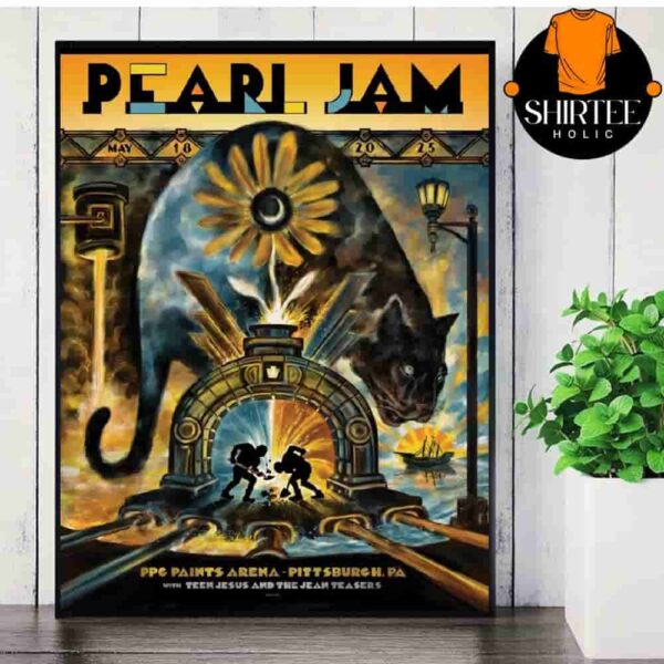 Pearl Jam Dark Matter World Tour 2025 Event Poster Night 2 At PPG Paints Arena Pittsburgh PA On May 18th 2025 Wall Decor Poster Canvas