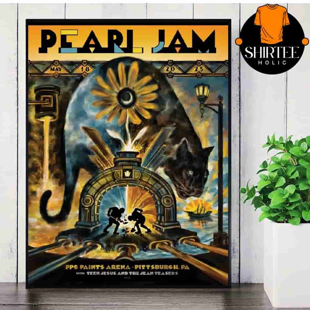 Pearl Jam Dark Matter World Tour 2025 Event Poster Night 2 At PPG Paints Arena Pittsburgh PA On May 18th 2025 Wall Decor Poster Canvas Pearl Jam Dark Matter World Tour 2025 Event Poster Night 2 At PPG Paints Arena Pittsburgh PA On May 18th 2025 Wall Decor Poster Canvas