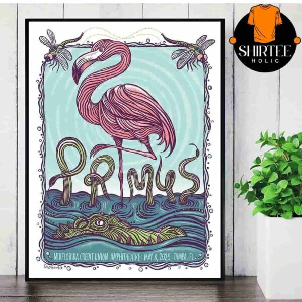 Primus Artwork Event Poster At Midflorida Credit Union Amphitheater Tampa Florida On May 8th 2025 Wall Decor Poster Canvas