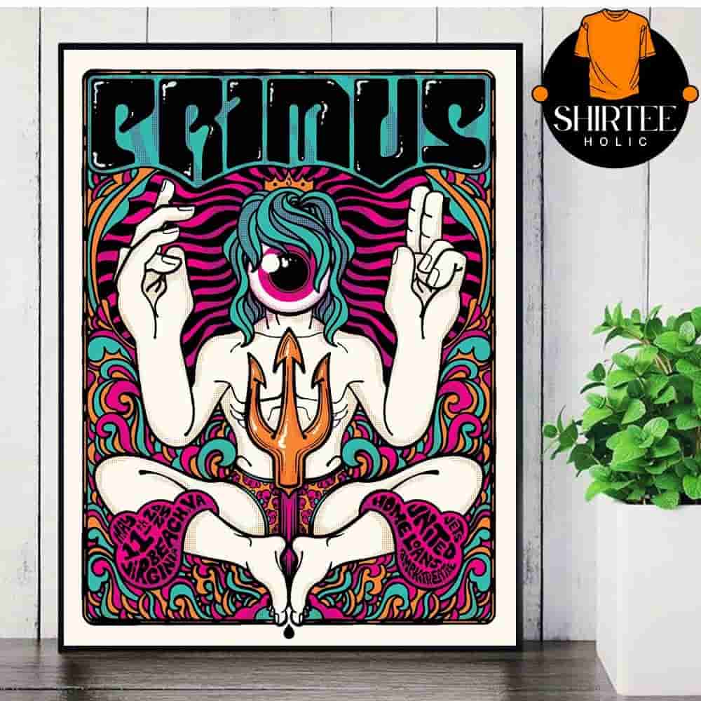 Primus Event Poster At Veterans United Home Loans Amphitheater Virginia Beach VA On May 11th 2025 Wall Decor Poster Canvas Primus Event Poster At Veterans United Home Loans Amphitheater Virginia Beach VA On May 11th 2025 Wall Decor Poster Canvas