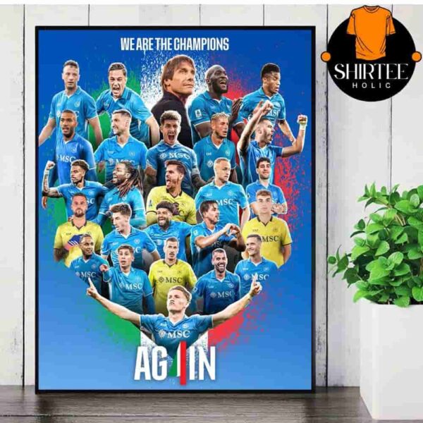 SSC Napoli Campione d’Italia Serie A Winner Champions Of Italy Wall Decor Poster Canvas