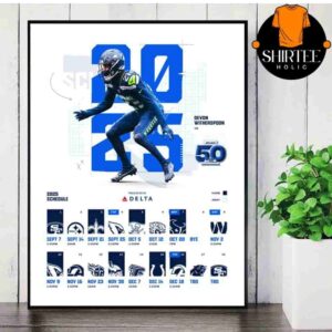 Seattle Seahawks Official 2025 NFL Schedule Season 2025-2026 Wall Decor Poster Canvas