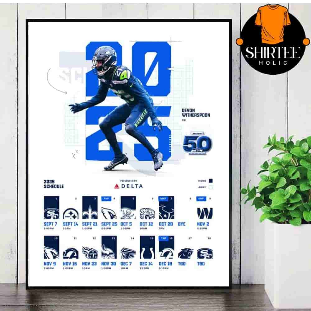 Seattle Seahawks Official 2025 NFL Schedule Season 2025-2026 Wall Decor Poster Canvas Seattle Seahawks Official 2025 NFL Schedule Season 2025-2026 Wall Decor Poster Canvas