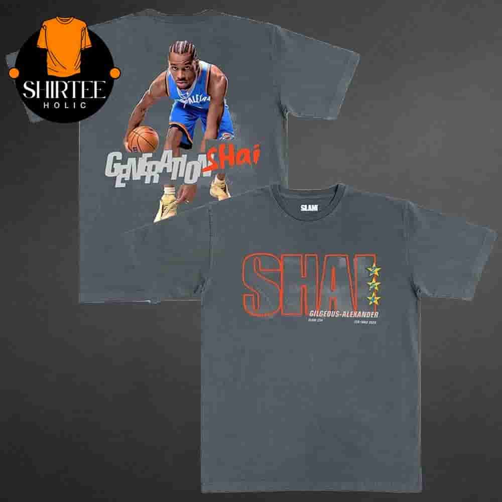 Shai Gilgeous Alexander Oklahoma City Thunder SLAM Unisex February March 2025 Cover Graphic Remix Two Sides Classic T-Shirt Shai Gilgeous Alexander Oklahoma City Thunder SLAM Unisex February March 2025 Cover Graphic Remix Two Sides Classic T-Shirt