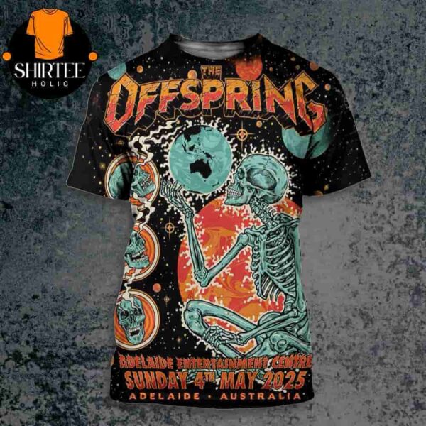 The Offspring Supercharged Worldwide Tour 2025 Event Poster At Adelaide Entertainment Centre AU On May 4th 2025 All Over Print Shirt