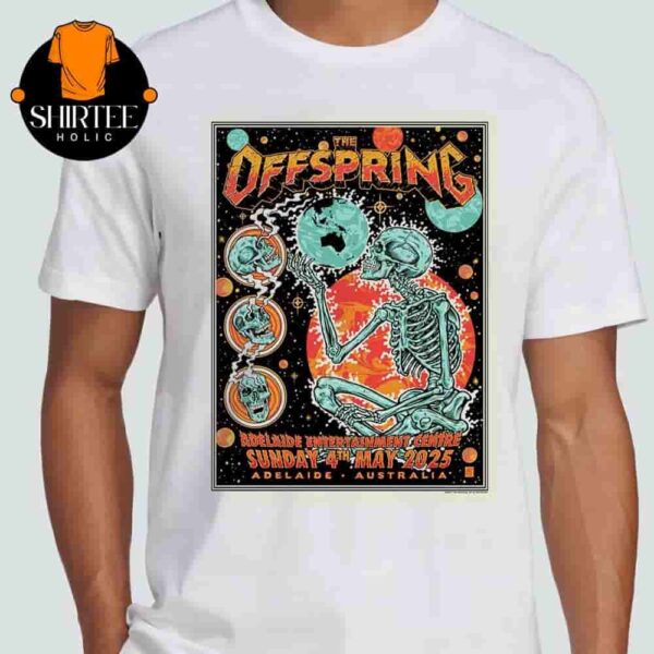 The Offspring Supercharged Worldwide Tour 2025 Event Poster At Adelaide Entertainment Centre AU On May 4th 2025 Classic T-Shirt