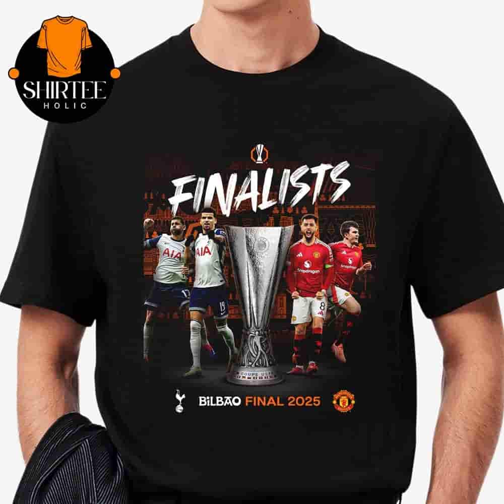 Tottenham Hotspur Versus Manchester United In 2025 Europa League Bilbao Final Classic T-Shirt Tottenham Hotspur Versus Manchester United In 2025 Europa League Bilbao Final Classic T-Shirt