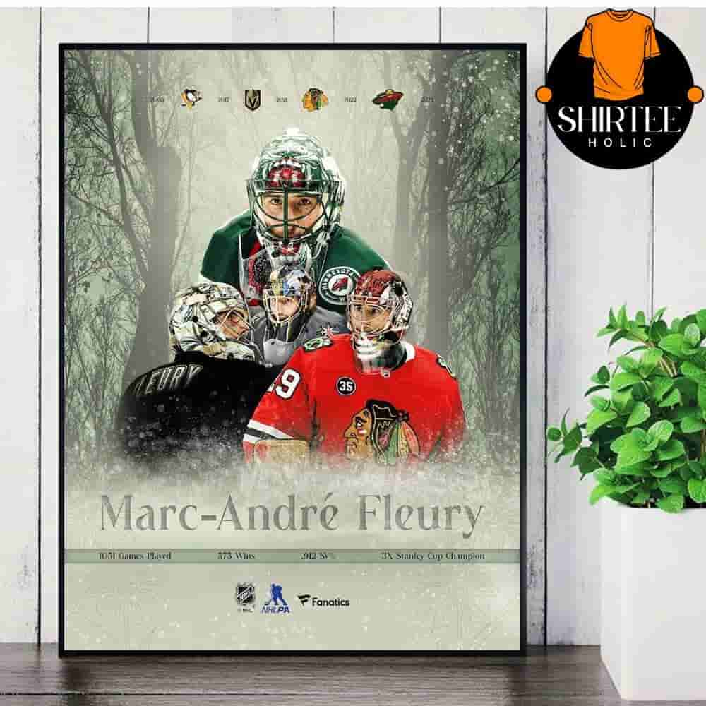 Tribute Marc-Andre Fleury Minnesota Wild NHL Retirement Stylized Wall Decor Poster Canvas Tribute Marc-Andre Fleury Minnesota Wild NHL Retirement Stylized Wall Decor Poster Canvas