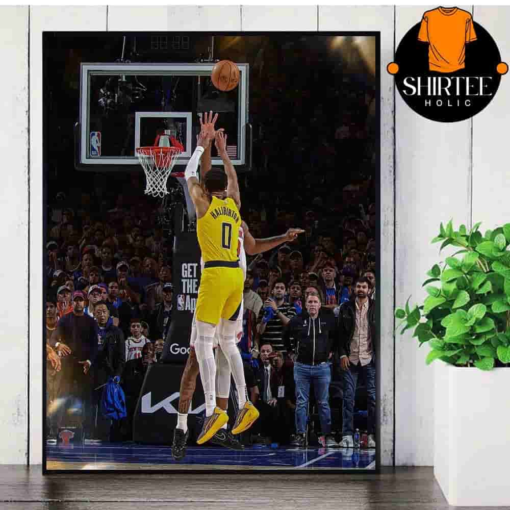 Tyrese Haliburton Fourth Go-Ahead Game-Winning Or Game-Tying In The Last 30 Seconds Wall Decor Poster Canvas Tyrese Haliburton Fourth Go-Ahead Game-Winning Or Game-Tying In The Last 30 Seconds Wall Decor Poster Canvas