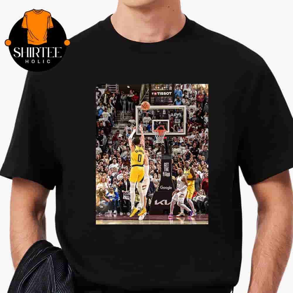 Tyrese Haliburton Indiana Pacers Three Points Game Winning Shot In Game 2 For The Pacers Series With Cavaliers Classic T-Shirt Tyrese Haliburton Indiana Pacers Three Points Game Winning Shot In Game 2 For The Pacers Series With Cavaliers Classic T-Shirt