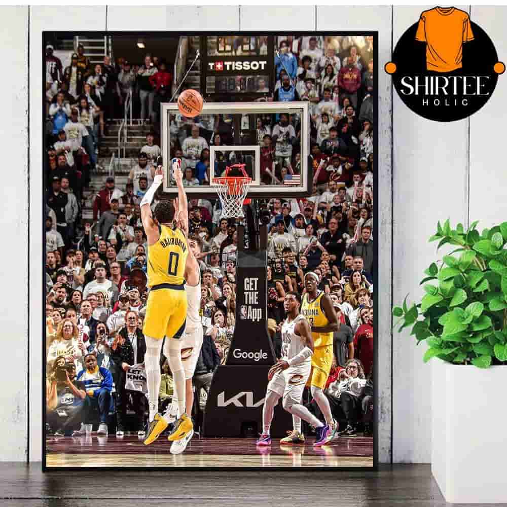 Tyrese Haliburton Indiana Pacers Three Points Game Winning Shot In Game 2 For The Pacers Series With Cavaliers Wall Decor Poster Canvas Tyrese Haliburton Indiana Pacers Three Points Game Winning Shot In Game 2 For The Pacers Series With Cavaliers Wall Decor Poster Canvas