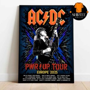 ACDC Angus Young PWR UP EU 2025 Tour Dates Home Decor Poster Canvas