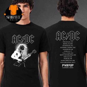 ACDC Angus Young PWR UP EU 2025 Tour Dates Two Sided T-Shirt