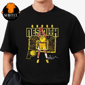 Aaron Nesmith Indiana Pacers Post Moves Signature Shattered Court Basketball Unisex T-Shirt