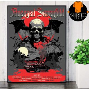 Avenged Sevenfold Summer 2025 Europe Tour Dates Home Decor Poster Canvas