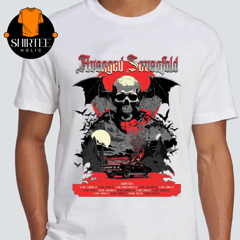 Avenged Sevenfold Summer 2025 Europe Tour Dates Unisex T-Shirt Avenged Sevenfold Summer 2025 Europe Tour Dates Unisex T-Shirt