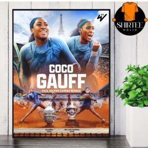Coco Gauff 2025 Roland Garros Champions Winner French Open Major Titles Home Decor Poster Canvas