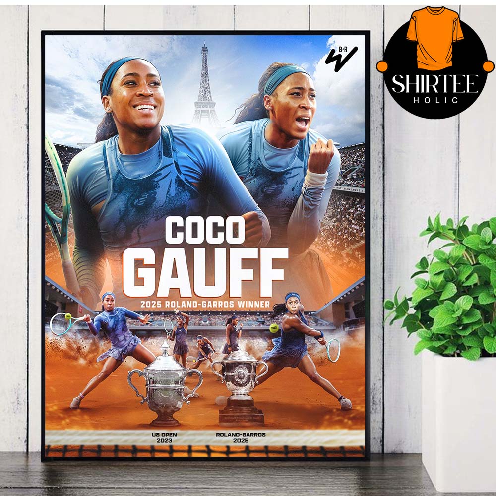 Coco Gauff 2025 Roland Garros Champions Winner French Open Major Titles Home Decor Poster Canvas Coco Gauff 2025 Roland Garros Champions Winner French Open Major Titles Home Decor Poster Canvas
