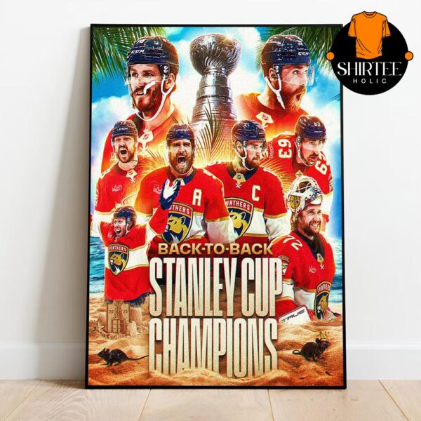 Florida Panthers 2025 Stanley Cup Champions Back To Back Home Decor Poster Canvas
