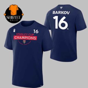 Florida Panthers Aleksander Barkov 2025 Stanley Cup Champions Authentic Name Number Two Sided T-Shirt