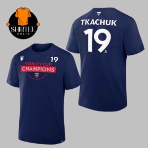 Florida Panthers Matthew Tkachuk 2025 Stanley Cup Champions Name Number Two Sided T Shirt
