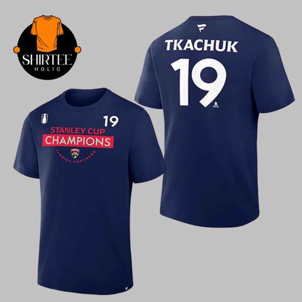 Florida Panthers Matthew Tkachuk 2025 Stanley Cup Champions Name Number Two Sided T Shirt