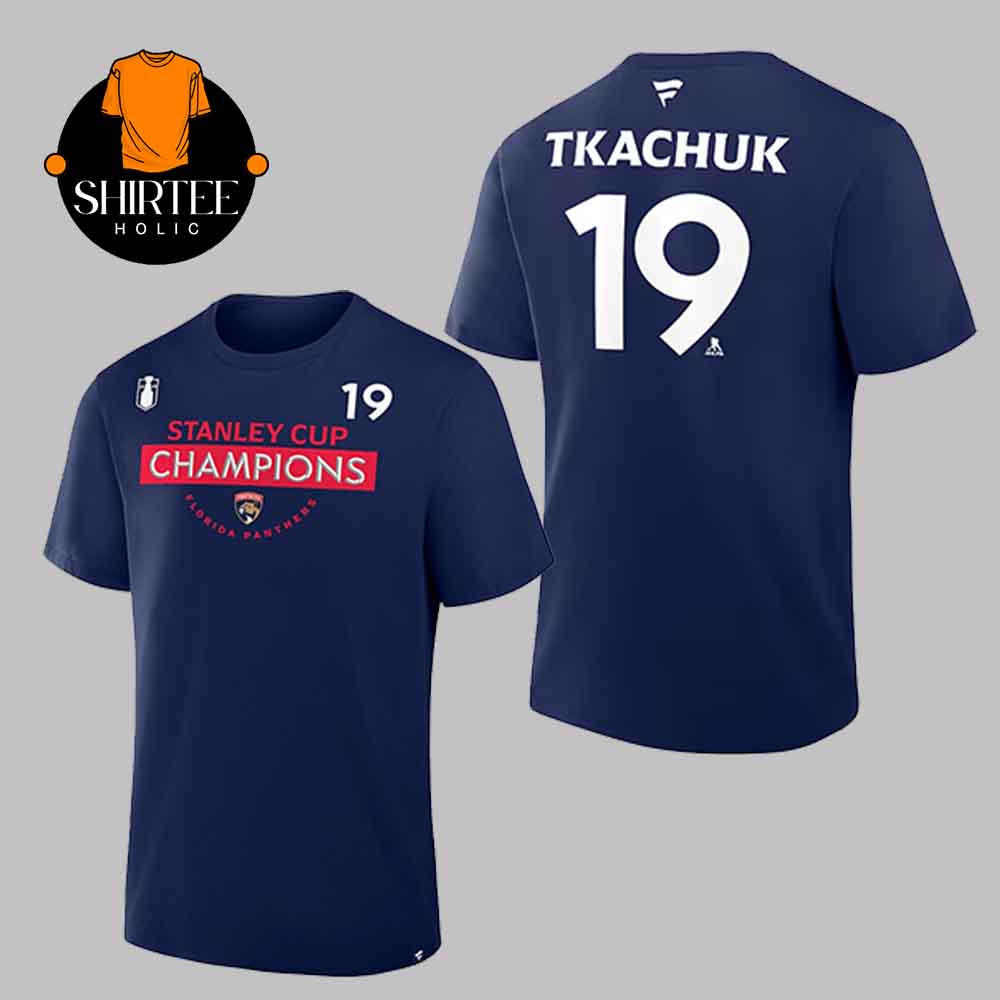 Florida Panthers Matthew Tkachuk 2025 Stanley Cup Champions Name Number Two Sided T Shirt Florida Panthers Matthew Tkachuk 2025 Stanley Cup Champions Name Number Two Sided T Shirt