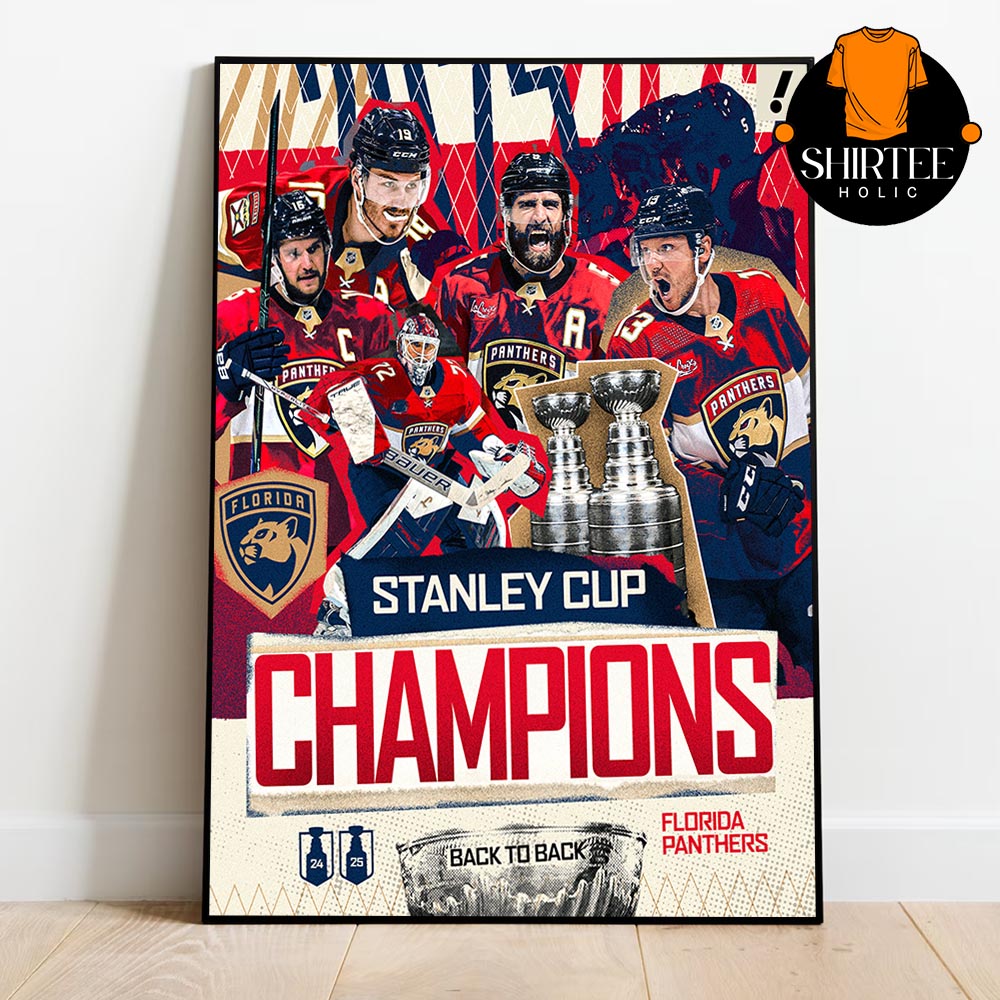 Florida Panthers Stanley Cup Champions 2025 NHL Back To Back Home Decor Poster Canvas Florida Panthers Stanley Cup Champions 2025 NHL Back To Back Home Decor Poster Canvas