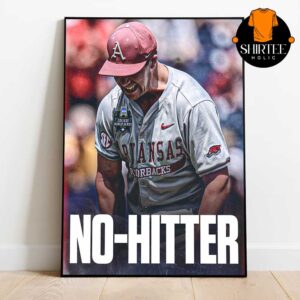 Gage Wood No Hitter Arkansas Razorback Baseball MWCS Mens College World Serries Baseball 2025 Home Decor Poster Canvas