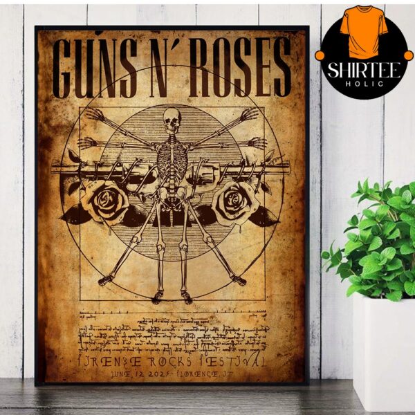 Guns N’ Roses Italy 2025 Firenze Rocks Festival Florence On June 12th Home Decor Poster Canvas