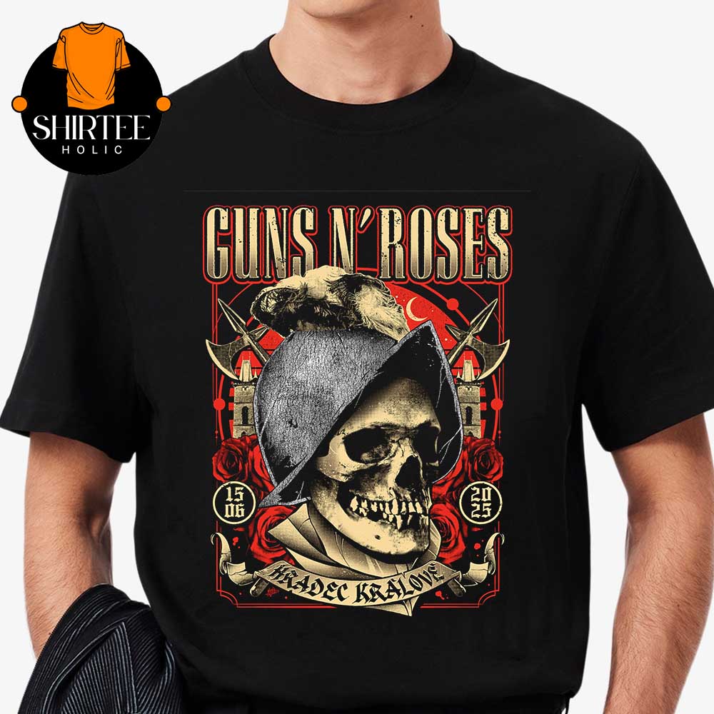 Gun N Roses Hradec Kralove Czechia 2025 Rock For People On June 15th Unisex T-Shirt Gun N Roses Hradec Kralove Czechia 2025 Rock For People On June 15th Unisex T-Shirt