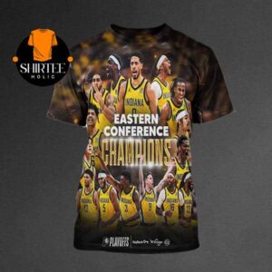 Indiana Pacers 2025 Eastern Conference Finals Champions NBA All Over Print T-Shirt