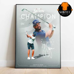 JJ Spaun 125th US Open Champion 2025 Signature Signed Home Decor Poster Canvas