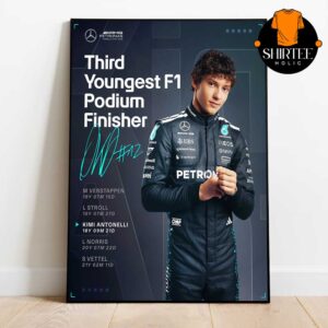 Kimi Antonelli P3 Third Youngest F1 Podium Finisher Cananda GP 2025 Mercedes AMG PETRONAS F1 Team Home Decor Poster Canvas