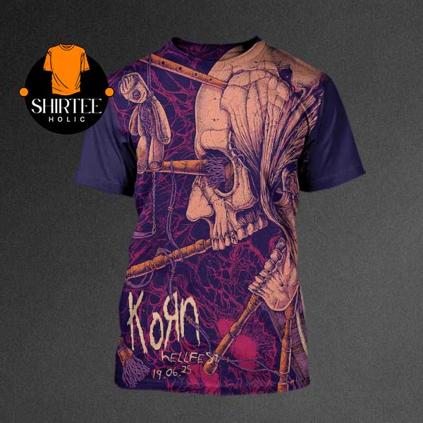 Korn Hellfest 2025 Clisson France On June 19th All Over Print T-Shirt Korn Hellfest 2025 Clisson France On June 19th All Over Print T-Shirt