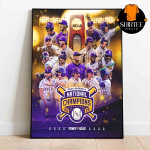 LSU Tigers Baseball 2025 National Champions NCAA Mens College World Series Home Decor Poster Canvas