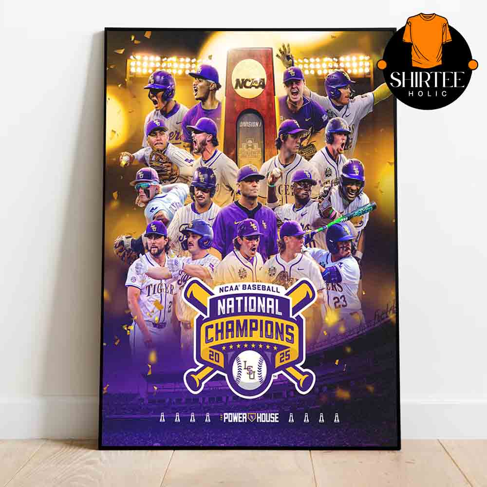 LSU Tigers Baseball 2025 National Champions NCAA Mens College World Series Home Decor Poster Canvas LSU Tigers Baseball 2025 National Champions NCAA Mens College World Series Home Decor Poster Canvas
