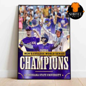 LSU Tigers Baseball National Champions 2025 NCAA Mens College World Series MCWS Home Decor Poster Canvas